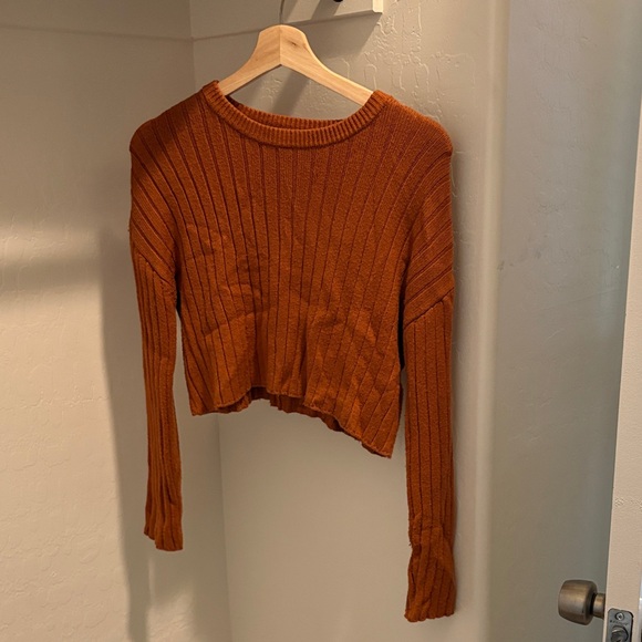 Forever 21 Rust Ribbed Cropped Sweater - Picture 1 of 2